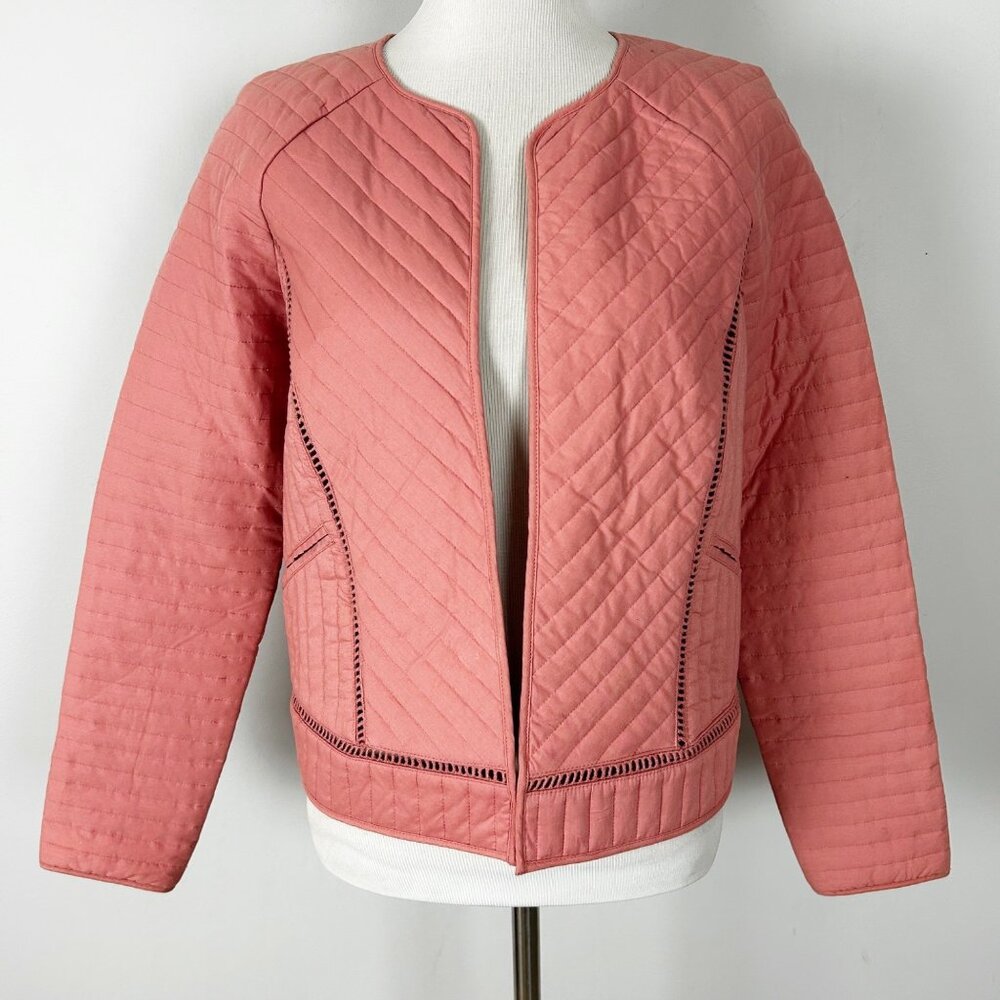 Women's Soft Quilted Jacket Rose Pink Spring Lightweight Feminine Size Small